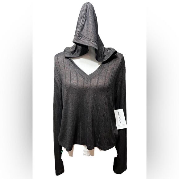 Athleta Harmony Pose Hoodie Dark Mahogany Heather Sweater - Picture 2 of 7